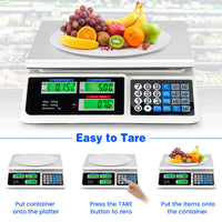 Giantex 40 kg Digital Kitchen Scale, High Precision Digital Commercial Food Meat Weighting Scale