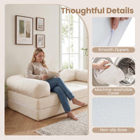 4-in-1 Folding Sofa Bed Convertible Futon Couch with Comfy Corduroy Cover