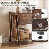 Giantex Industrial Nightstand with Drawer, Bedside Table
