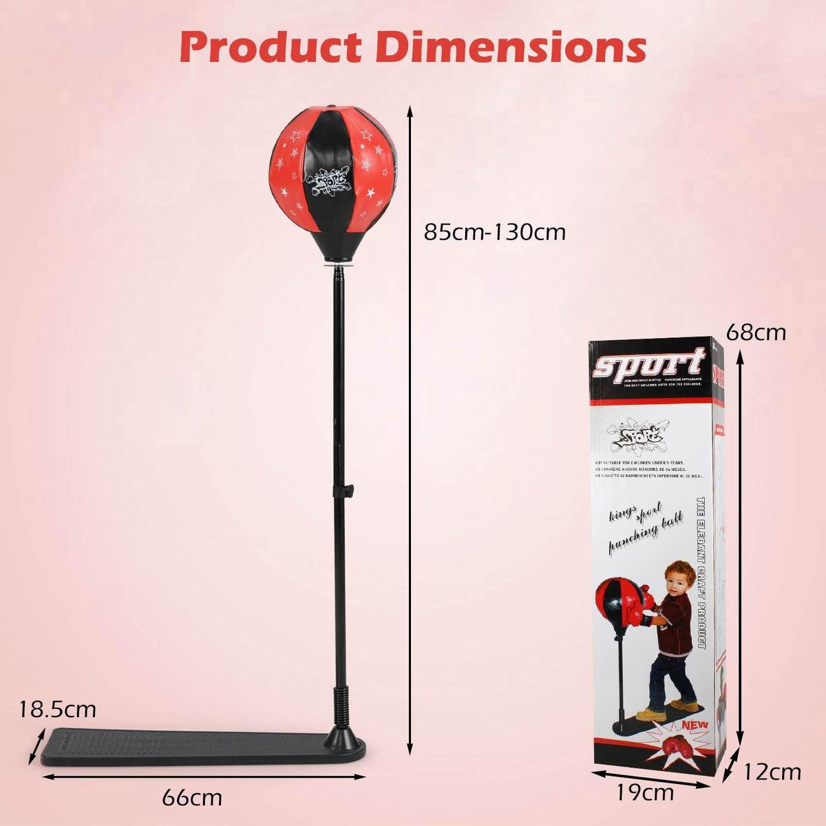 Inflatable Boxing Ball with Boxing Gloves & Air Pump for Kid