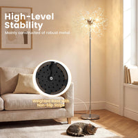 160cm Crystal Floor Lamp, Modern Freestanding Dandelion Light with Acrylic Crystals