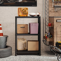 3-Tier Plastic Storage Shelves 61 x 31 x 93.5 cm with No-Tool Assembly for Pantry