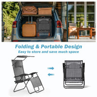 Large Folding Recliner with Awning and Headrest