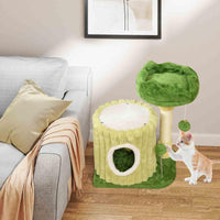 Cute Cat Tree Indoor Versatile Cat Play House Cat Tower w/Sisal Scratching Posts