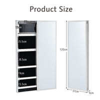 Giantex Jewelry Storage Cabinet w/Full-Length Mirror, Wall Mounted Jewelry Armoire, White