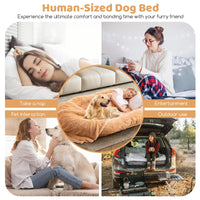 Human Dog Bed, Washable Fluffy Faux Fur Nap Bed Fits Pets & People Adults Doze Off