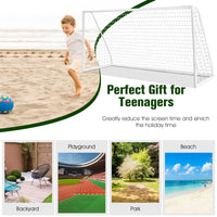 Soccer Goal All-Weather Soccer Goal W/Strong PVC Frame High-Strength Netting 6 Ground Pegs Easy Assembly