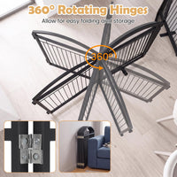 360/480x81cm Foldable Metal Dog Gate with Door 6/8 Panels