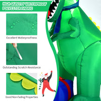 180 CM Christmas Inflatable Dinosaur with LED Lights for Yard & Deck