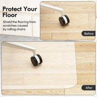 180 x 160 cm Office Chair Mat with Transparent PVC for Hardwood Floor