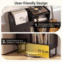 Record Player Stand with Power Outlets and Vinyl Storage Holder