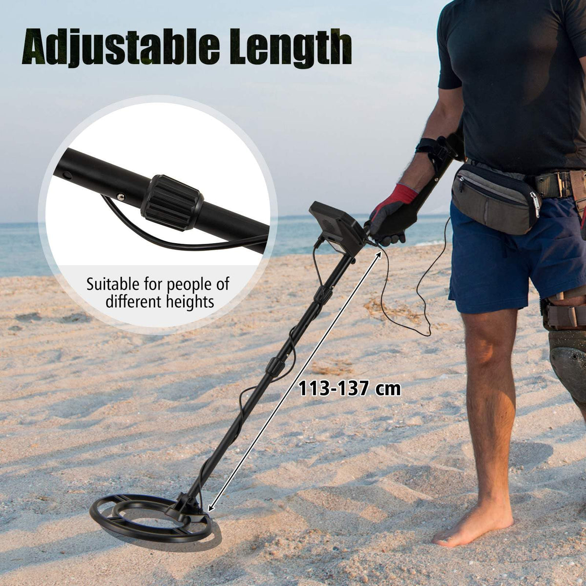 Metal Detector for Adults, Professional Higher Accuracy Gold Detector with Backlit LCD Display