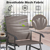 2-Seater Outdoor Glider Bench with 2-Tier Center Table