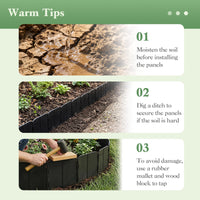 Plastic Garden Edging Kit Interlocking Design for Landscaping and Lawn