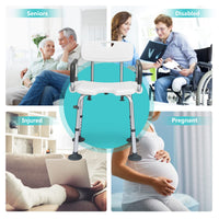 Non-Slip Shower Chair with Shower Buckle and U-Shaped Cutout