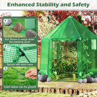 198 x 172 x 190cm Walk-in Greenhouse with PE Cover for Winter