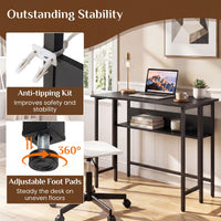 Giantex 80cm Small Folding Computer Desk w/Storage Shelf, Drop Leaf