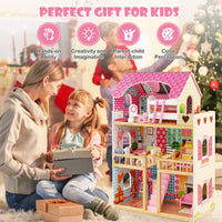 Toddler Fully Furnished Playhouse with 3 Stories for Kids