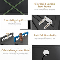 1.6 m Tall Freestanding Metal Pantry with 4 Flip-up Doors and 5-Tier