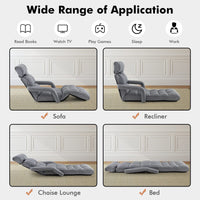 Giantex Foldable Lazy Sofa, Indoor Chaise Lounger Sofa with 6 Adjustable Positions