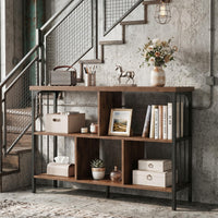 3-Tier Bookshelf with Anti Tipping Kits and Metal Frame for Home Office
