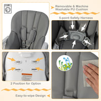 Convertible Infant Dining Chair with 7 Height for Babies and Toddlers
