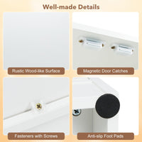 Bathroom Floor Storage Cabinet with Doors and Adjustable Shelves