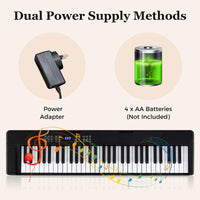 61-Key Foldable Piano Keyboard, Full-size Electronic Keyboard w/MIDI & Split Function
