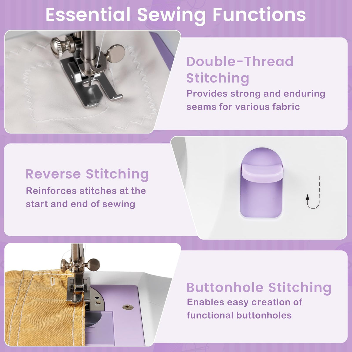 Mini Sewing Machine with 12 Built-in Stitches for Beginners