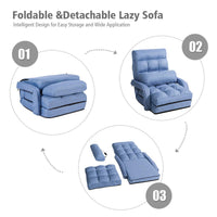 Folding Floor Sofa Bed, Adjustable Lounger Floor Sofa, Padded Floor Recliner Chair