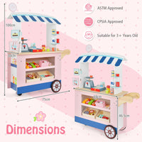 Toy Cart Play Set with POS Machine & Lovely Scale for Kids Over 3 Years Old