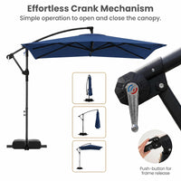 2.8M Patio Umbrella with Weighted Base Sandbags and Push Button Tilt for Garden
