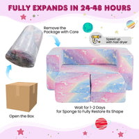 2 Seater Kids Play Couch Glow in the Dark Modular Sofa Play Set