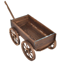 Giantex Wood Wagon Flower Planter Pot Stand
