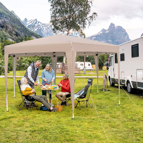 4 x 3.5 m Hexagonal Pop-Up Canopy Tent, Heavy-Duty Height Adjustable Gazebo Shelter