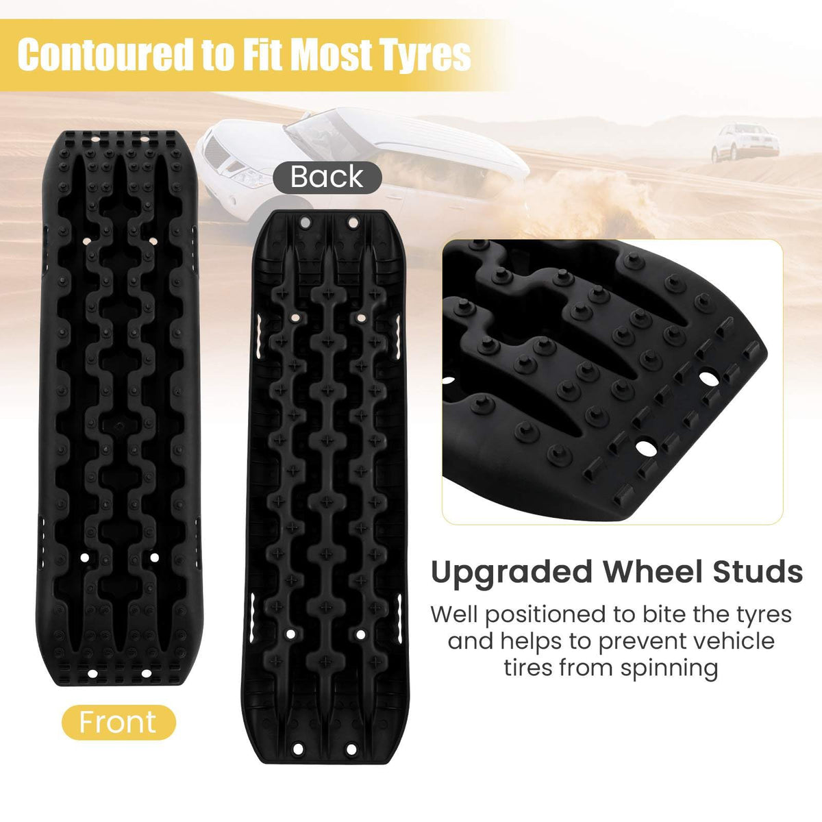 Set of 2 Off-Road Traction Board, 10 Tons Recovery Board Traction Aid