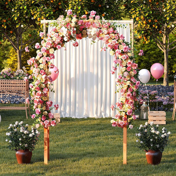 235 cm Garden Arch Wooden Arbor for Climbing Plants
