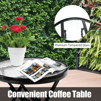3 Pieces Outdoor Rocking Chairs with Round Table