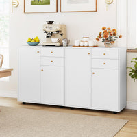 Kitchen Sideboard Buffet Cabinet with 2 Drawers 2 Doors and 3 Adjustable Shelves