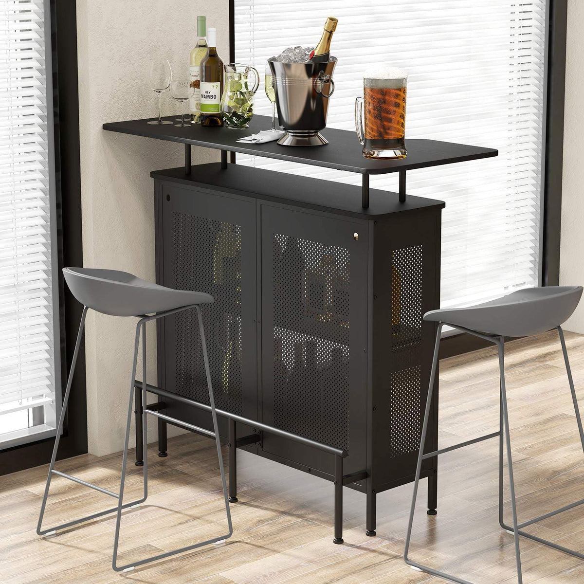 Giantex 4-Tier Home Bar Unit, Home Bar Cabinet