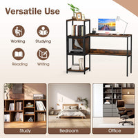 Home Office Desk with Storage Cabinet & Shelves