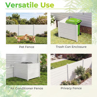 122 x 95 cm Air Conditioner Fence 2 Panels with Metal Stakes No Dig Enclosure