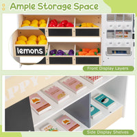 Kids Grocery Store Playset, Wooden Pretend Play Supermarket