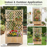 Corner Raised Garden Bed with Trellises for Climbing Plants Vegetables for Yard
