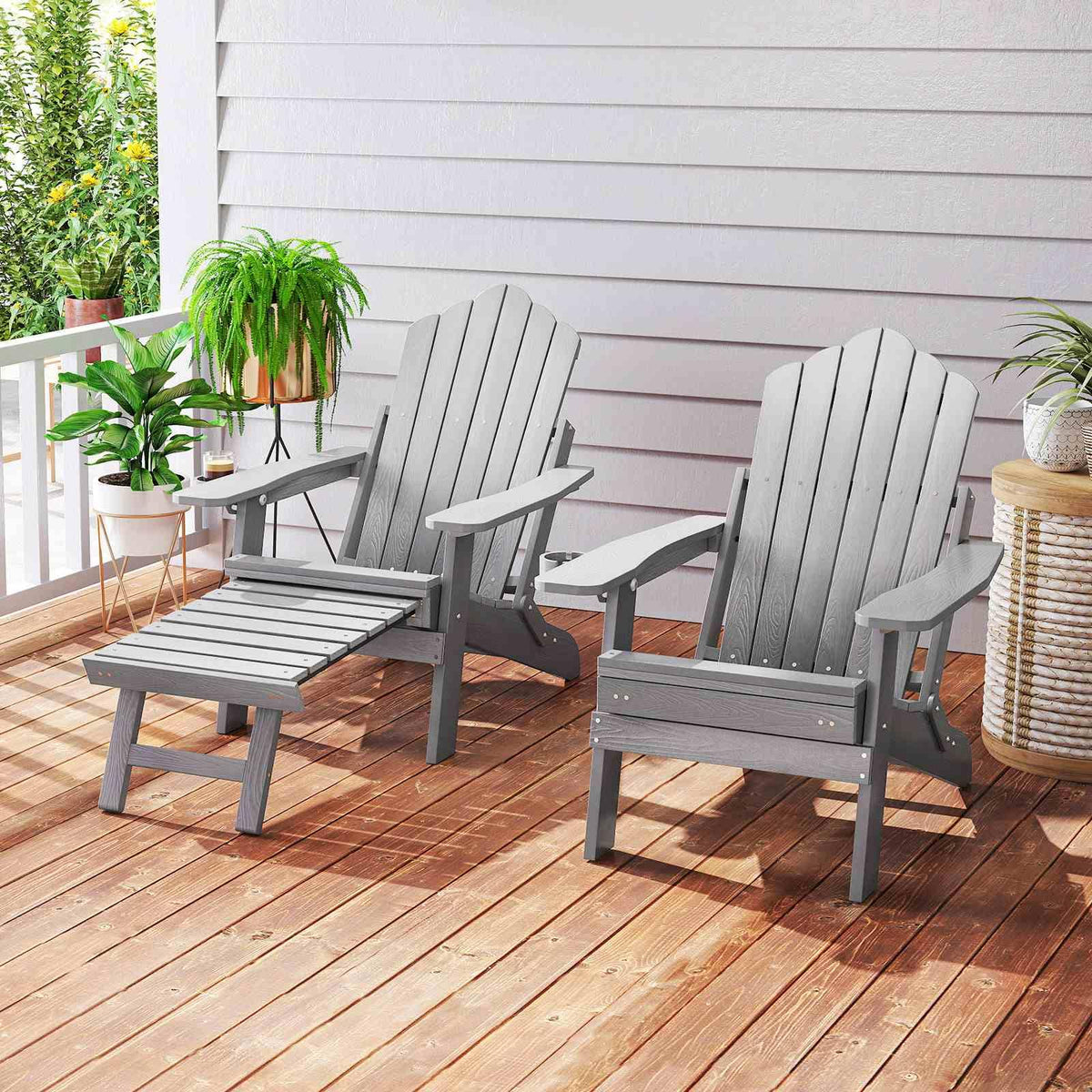 All-Weather HIPS 180kg Loaded Lounge Chair with Retractable Footrest