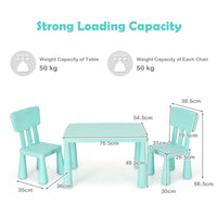 Kids Table and Chair Set, 3 Piece Children Activity Table for Reading