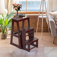 Giantex Folding Step Stool, 3 Tier Wood Ladder