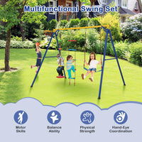 300 kg Heavy Duty Swing Set with Basketball Hoop for Kids