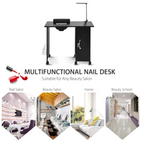 Giantex Manicure Nail Table, Nail Technician Desk w/ Electric Downdraft Vent