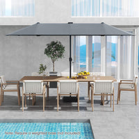 3.9 m Large Patio Umbrella w/LED Solar Lights